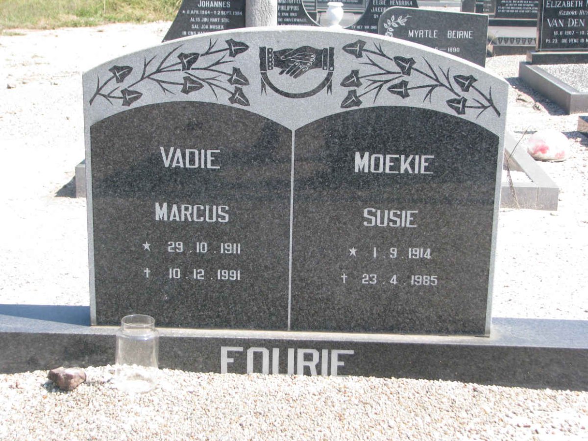 FOURIE Marcus 1911-1991 &amp; Susie 1914-1985