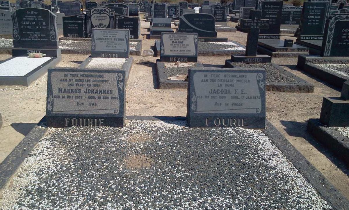 FOURIE Markus Johannes 1903-1965 &amp; Jacoba F.E. 1905-1970