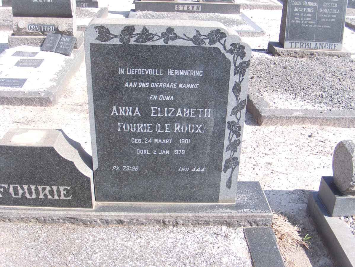 FOURIE Anna Elizabeth nee LE ROUX 1901-1979