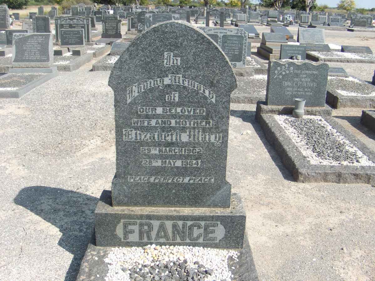 FRANCE Elizabeth Mary 1902-1954