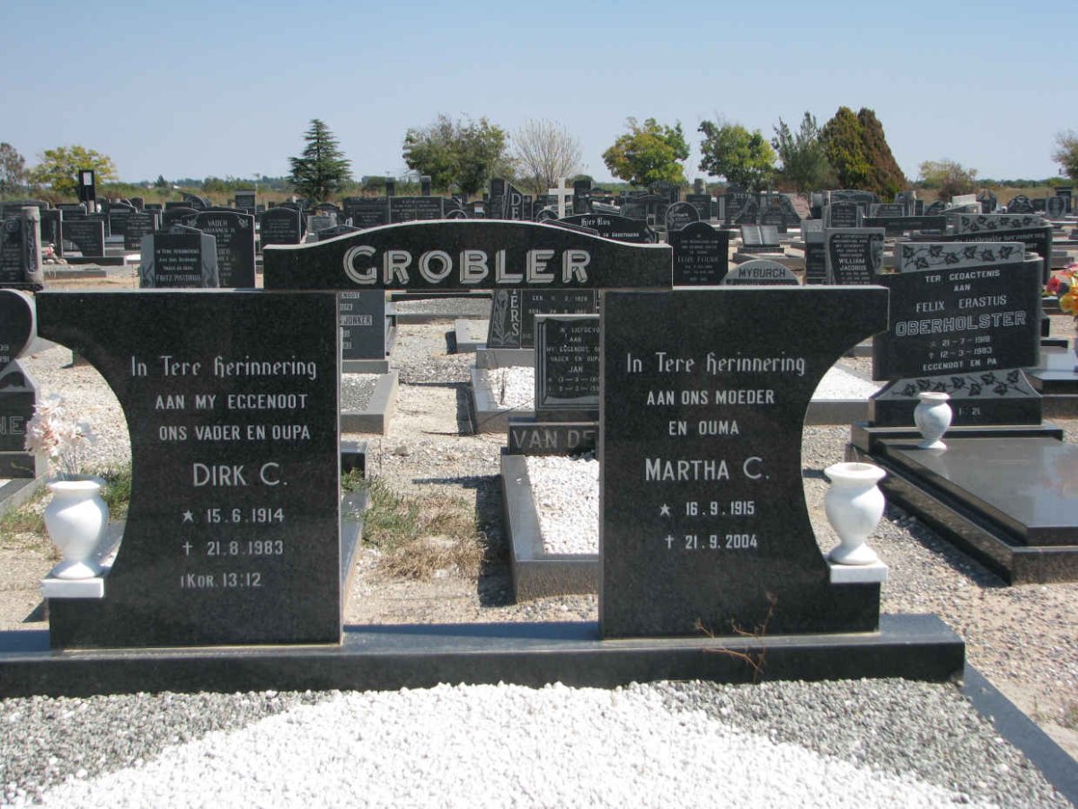 GROBLER Dirk C. 1914-1983 &amp; Martha C. 1915-2004