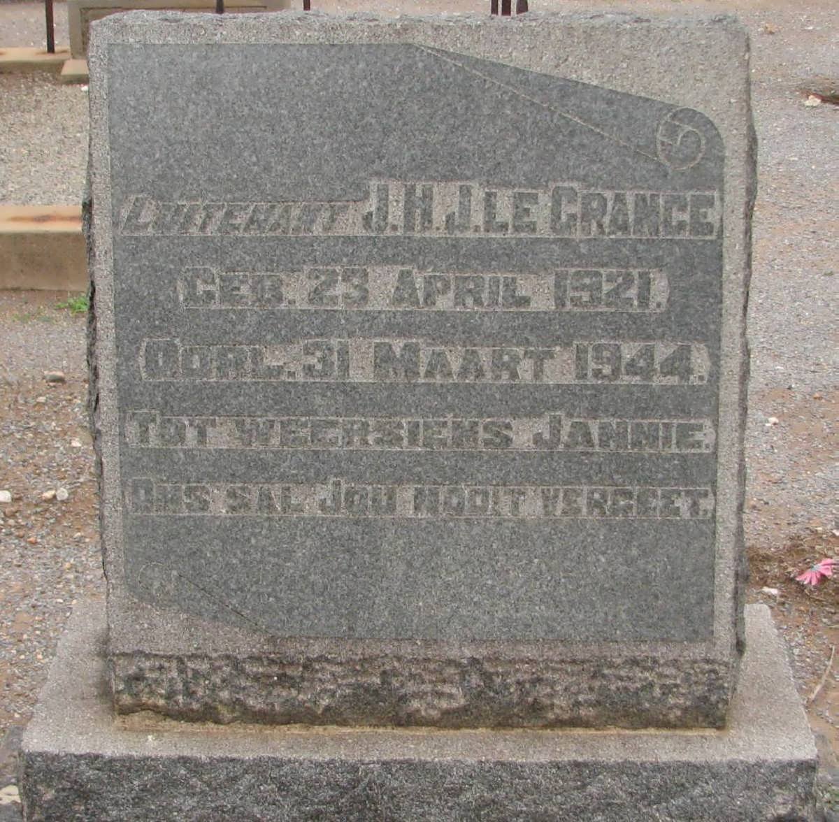 GRANGE J.H.J., le 1921-1944