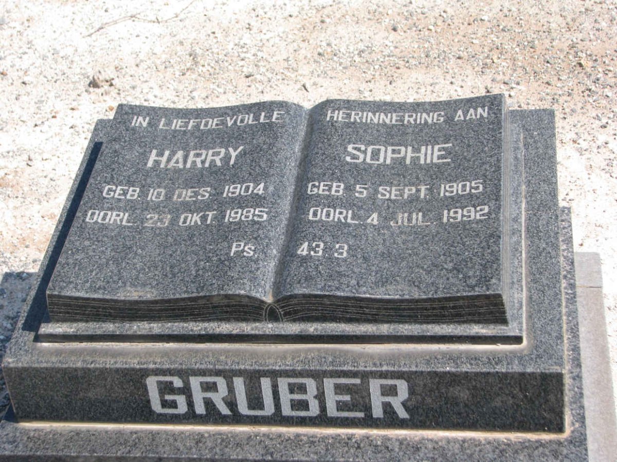 GRUBER Harry 1904-1985 &amp; Sophie 1905-1992