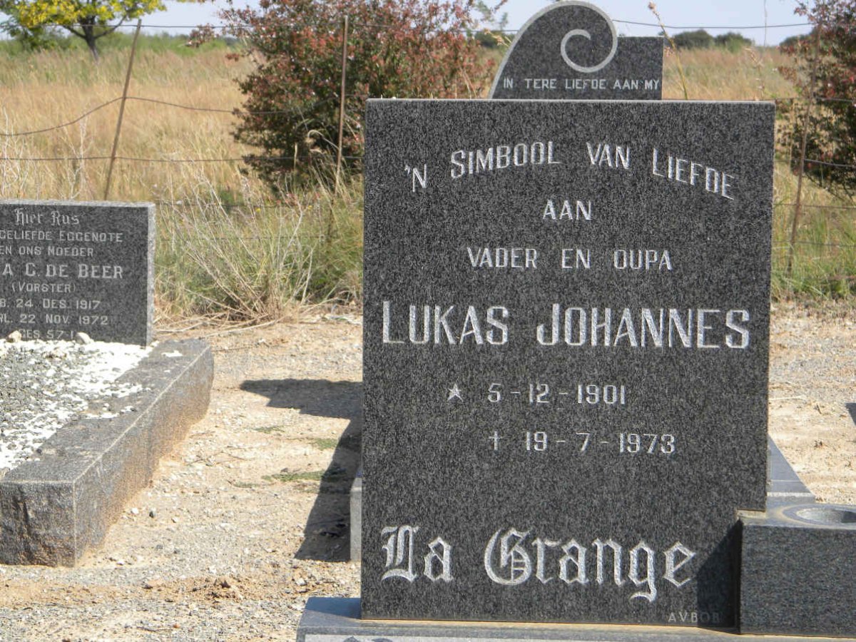 GRANGE Lukas Johannes, la 1901-1973