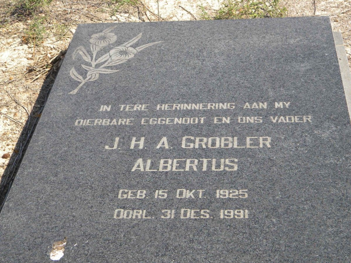 GROBLER J.H.A. 1925-1991