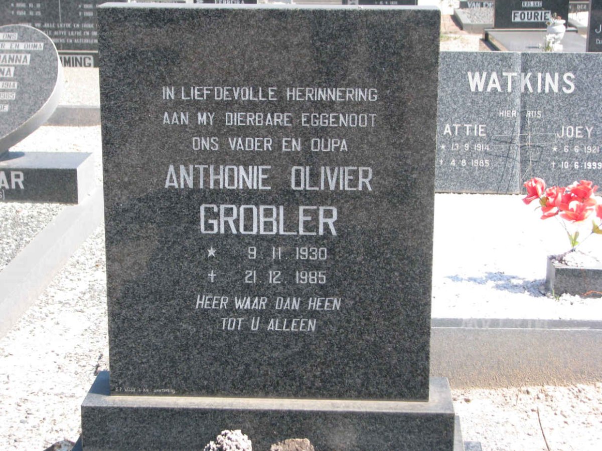 GROBLER Anthonie Olivier 1930-1985