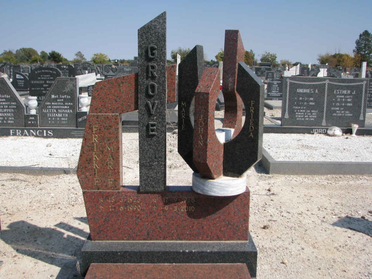 GROVE Frikkie 1923-1990 &amp; Marie 1928-2010