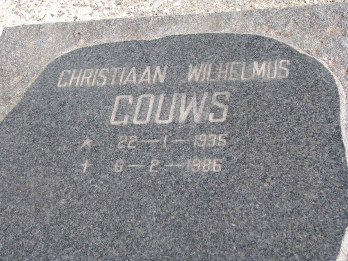 GOUWS Christiaan Wilhelmus 1935-1986
