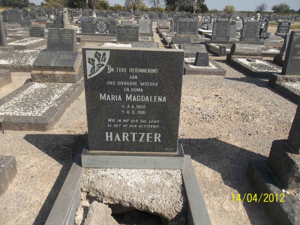 HARTZER Maria Magdalena 1908-1981