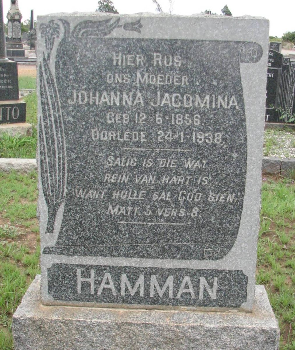 HAMMAN Johanna Jacomina 1856-1938