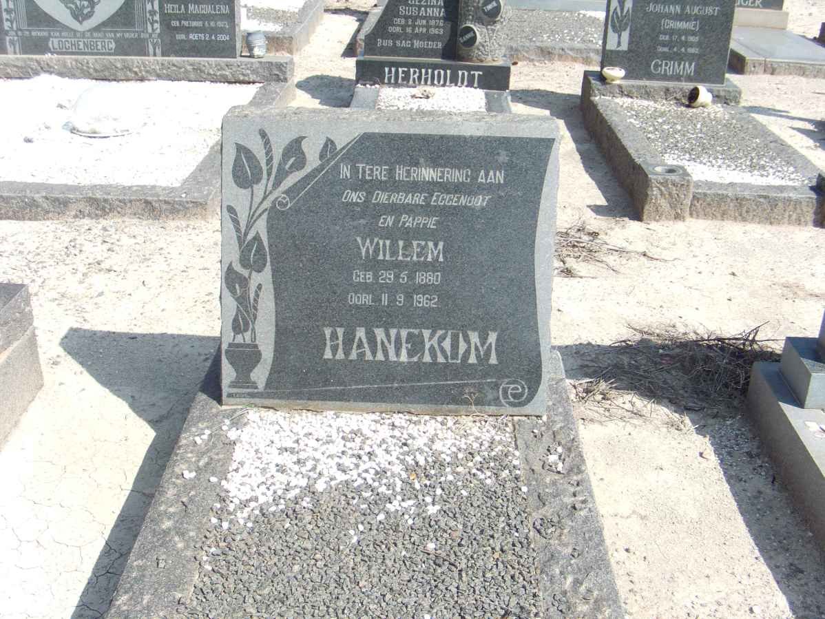 HANEKOM Willem 18?0-1962