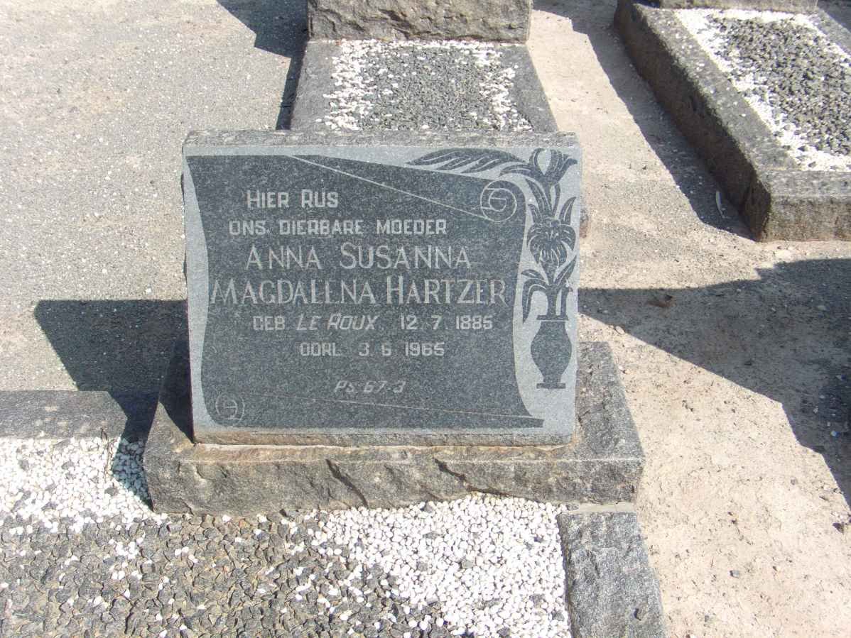 HARTZER Anna Susanna Magdalena nee LE ROUX 1885-1965