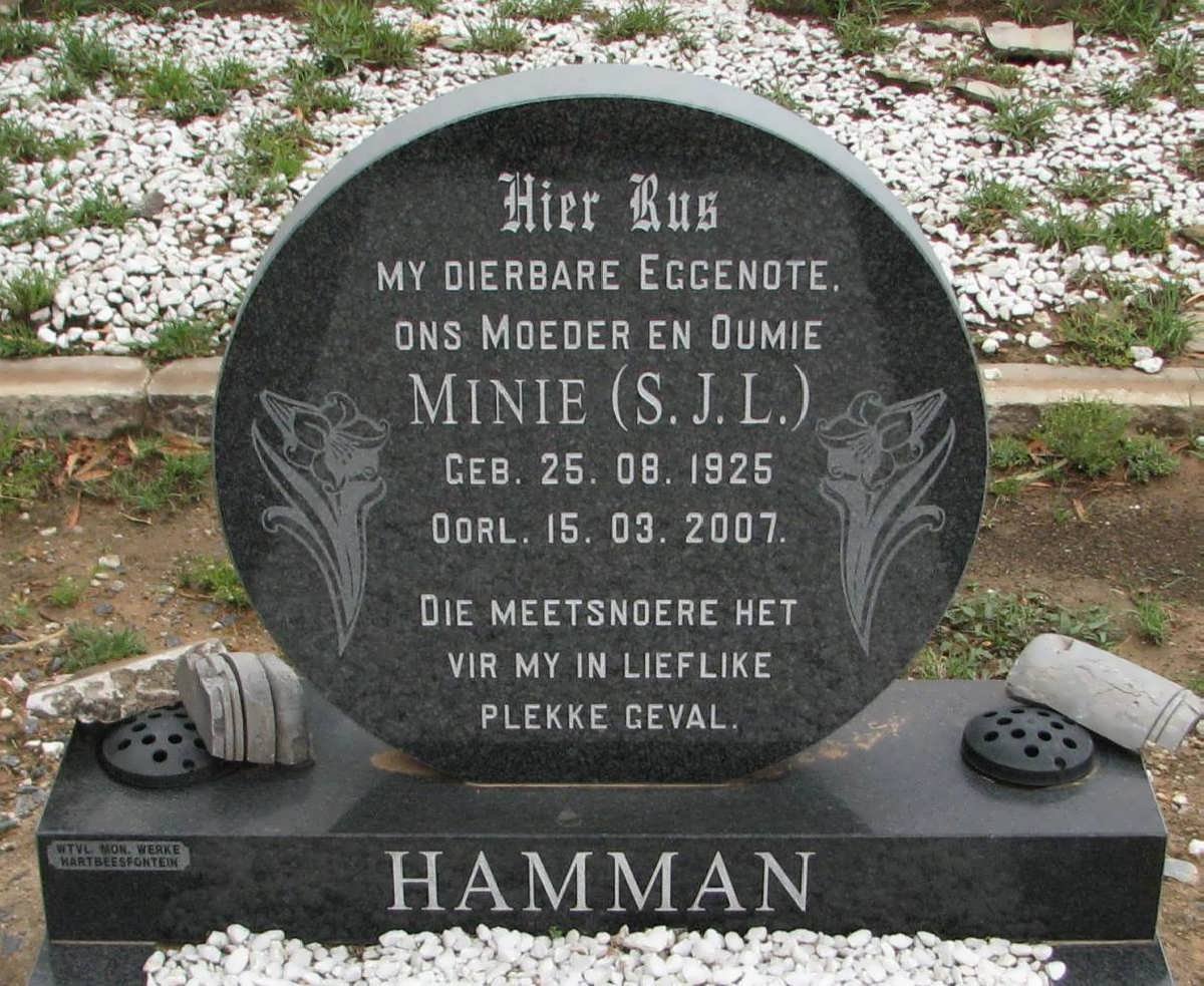 HAMMAN S.J.L. 1925-2007