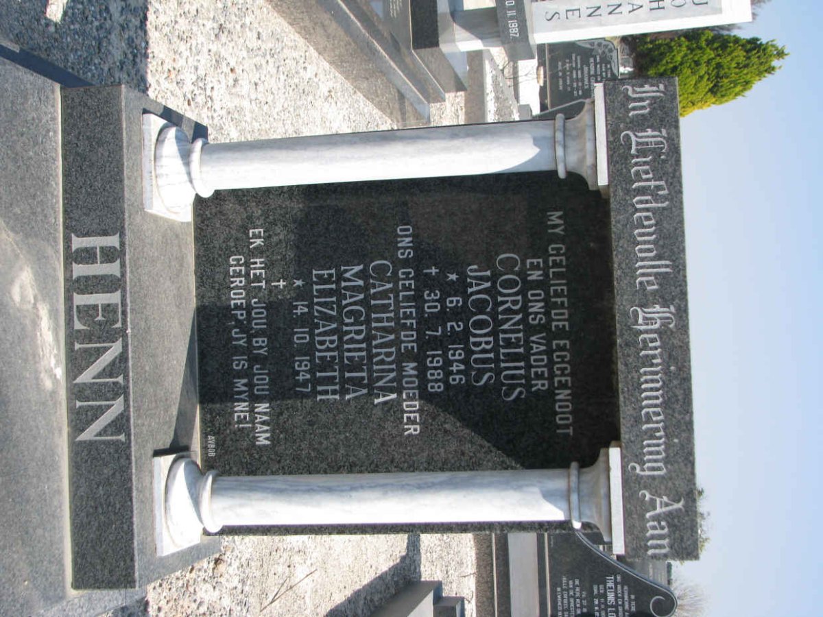 HENN Cornelius Jacobus 1946-1988 &amp; Catharina Magrieta Elizabeth 1947-