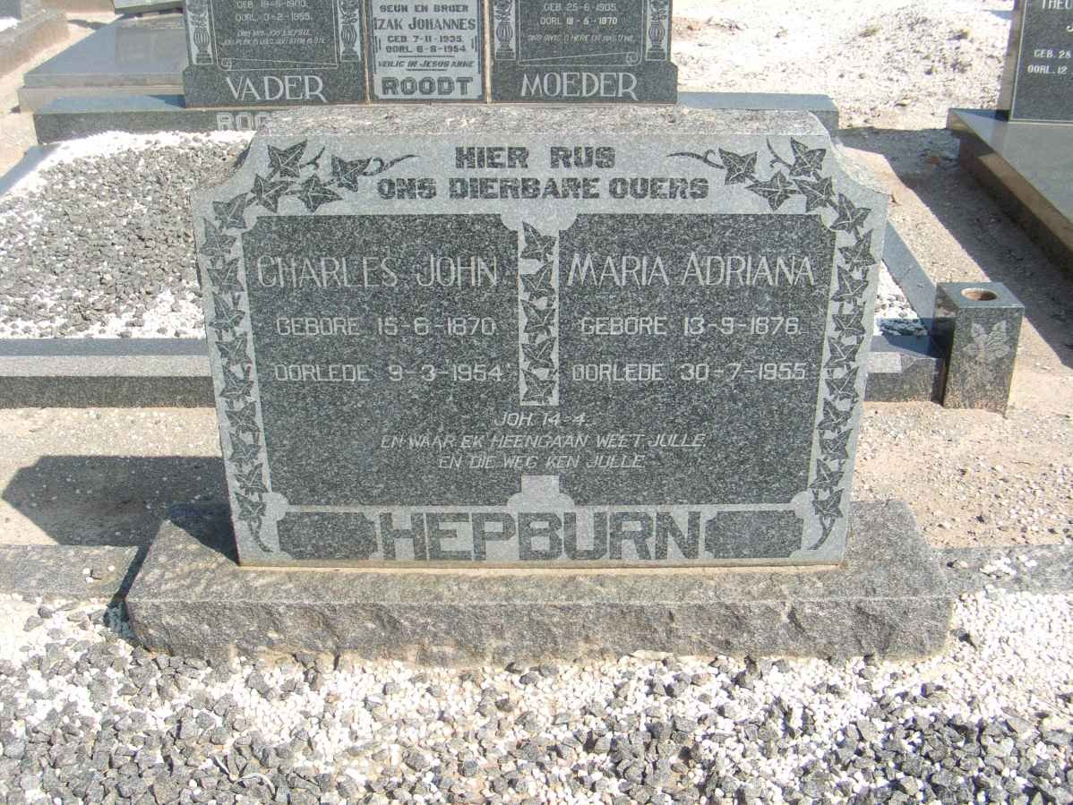 HEPBURN Charles John 1870-1954 &amp; Maria Adriana 1876-1955