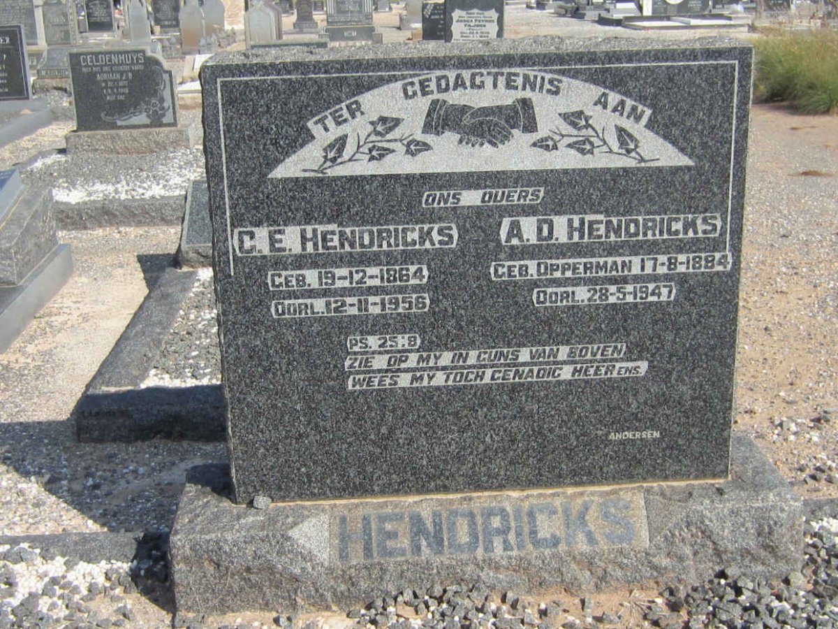 HENDRICKS C.E. 1864-1956 &amp; A.D. OPPERMAN 1884-1947