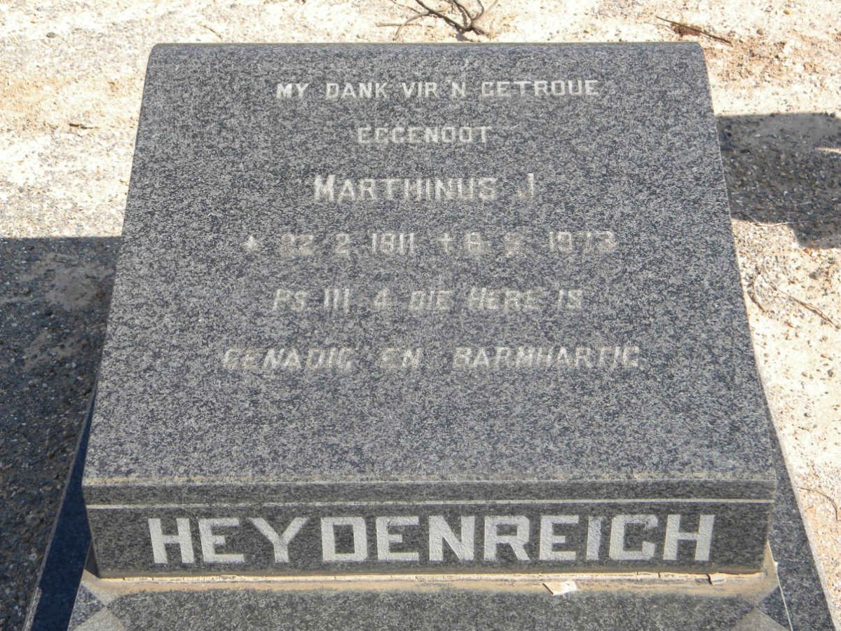 HEYDENREICH Marthinus J. 1911-1973