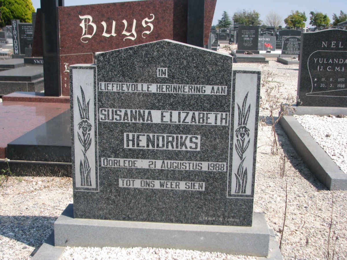 HENDRIKS Susanna Elizabeth -1988