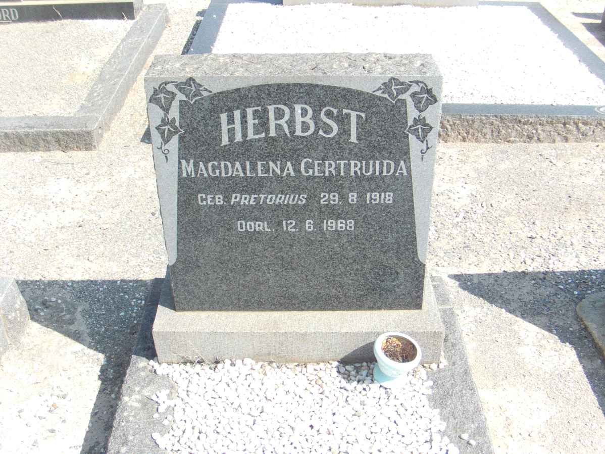 HERBST Magdalena Gertruida nee PRETORIUS 1918-1968