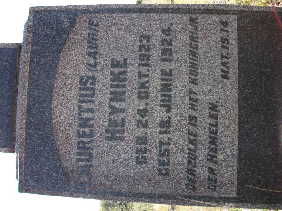 HEYNIKE Laurentius 1923-1924