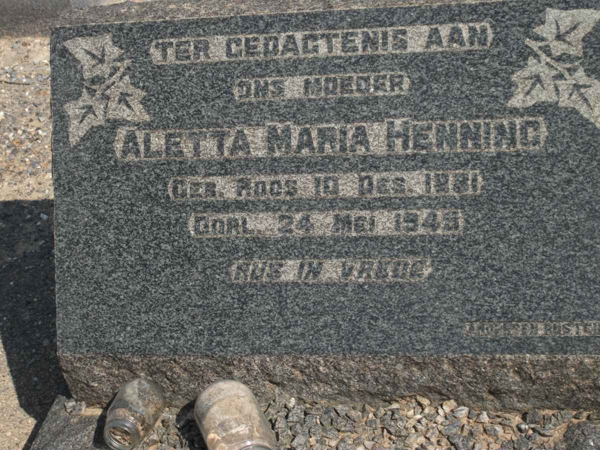 HENNING Aletta Maria 1881-1945