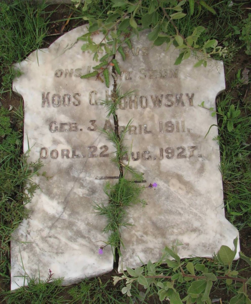 HOHOWSKY Koos G. 1911-1927