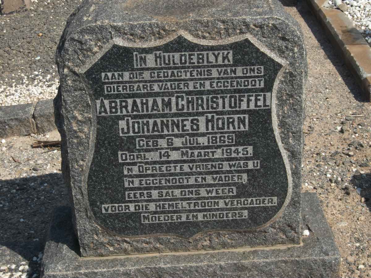 HORN Abraham Christoffel Johannes 1869-1945
