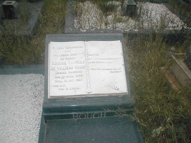 HOUGH Eugenie Frances De Villiers nee HAMMAN 1896-1947
