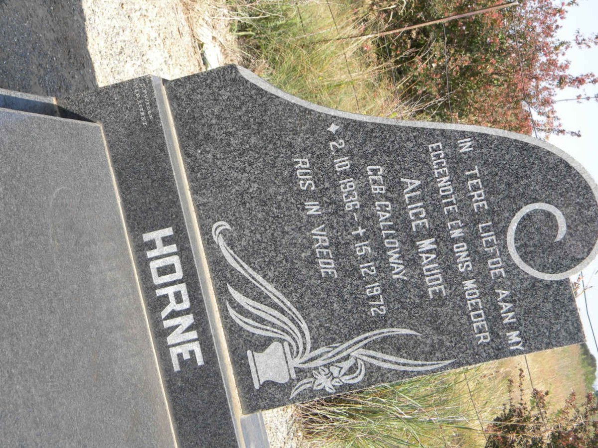 HORNE Alice Maude nee GALLOWAY 1936-1972 