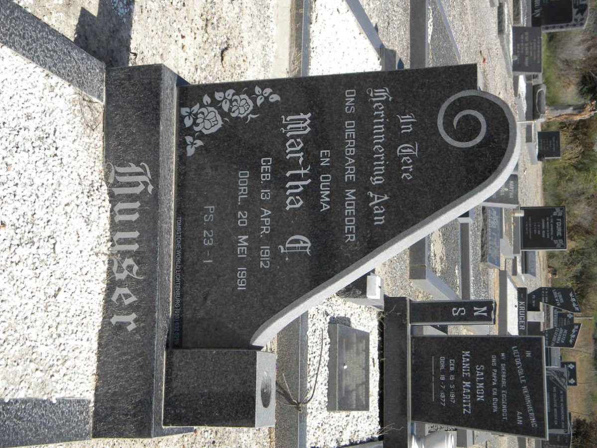 HUYSER Jurie J.H. 1907-1978 &amp; Martha G. 1912-1991
