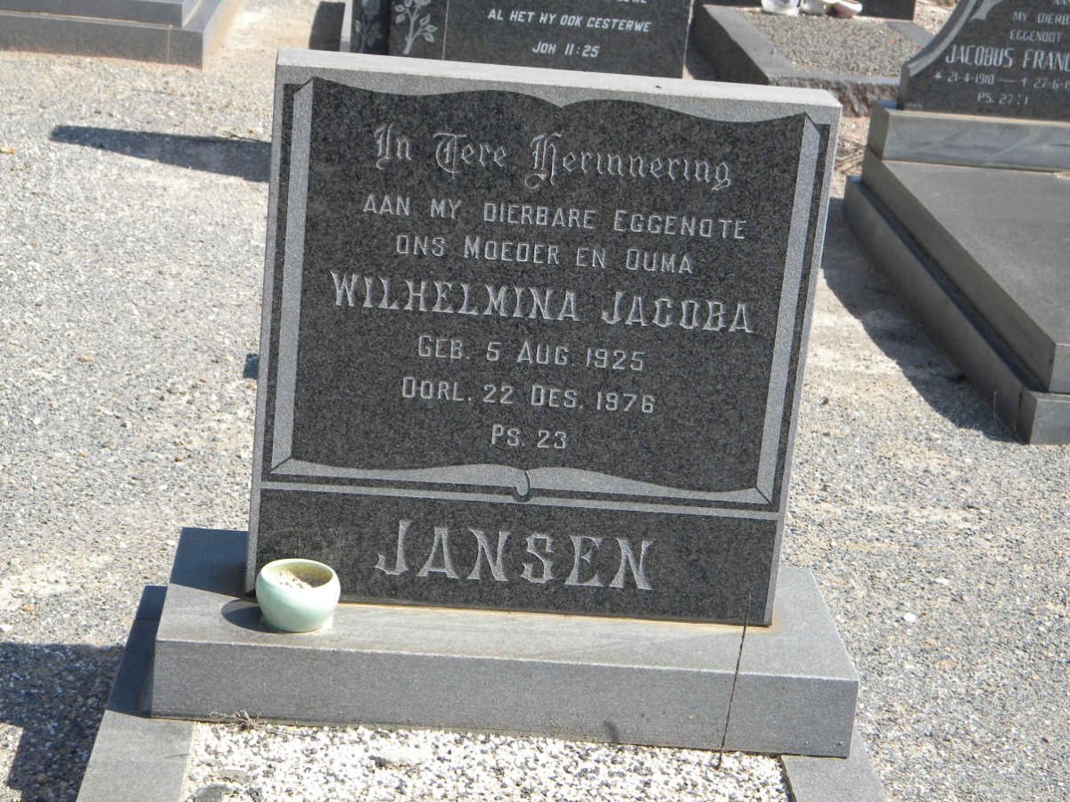 JANSEN Wilhelmina Jacoba 1925-1976
