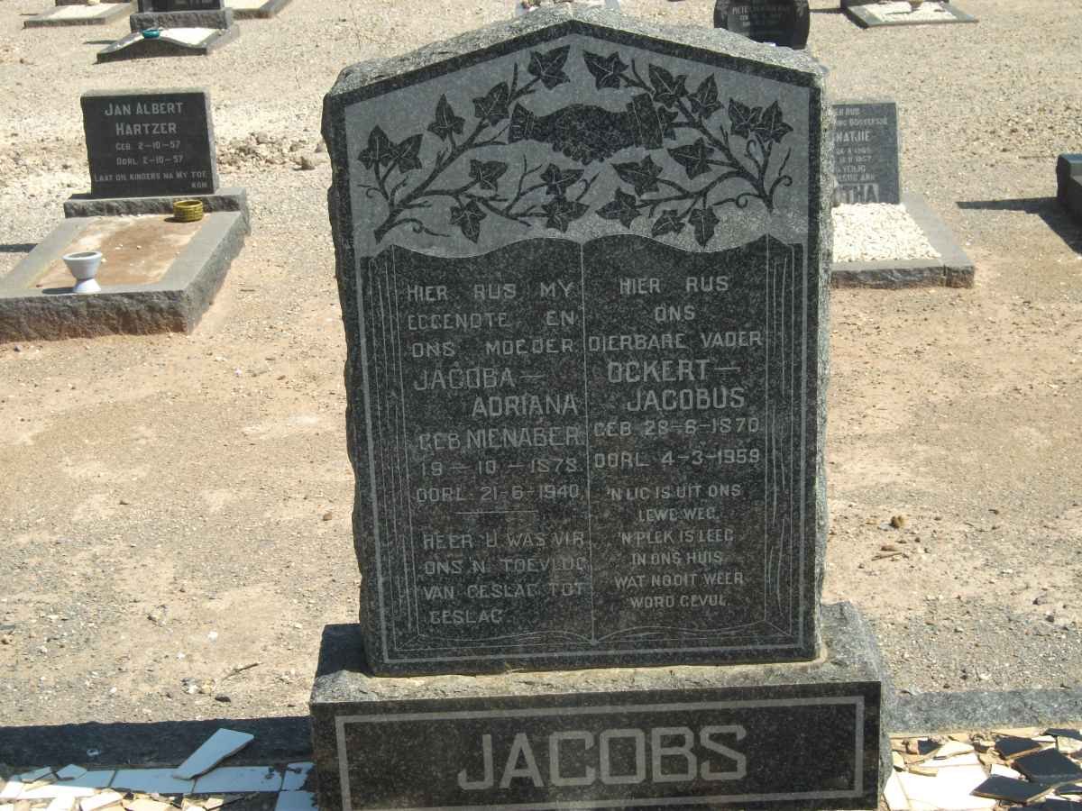 JACOBS Ockert Jacobus 1870-1959 &amp; Jacoba Adriana NIENABER 1879-1940