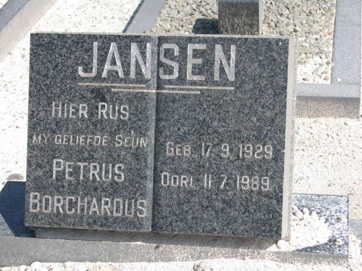 JANSEN Petrus Borchardus 1929-1989