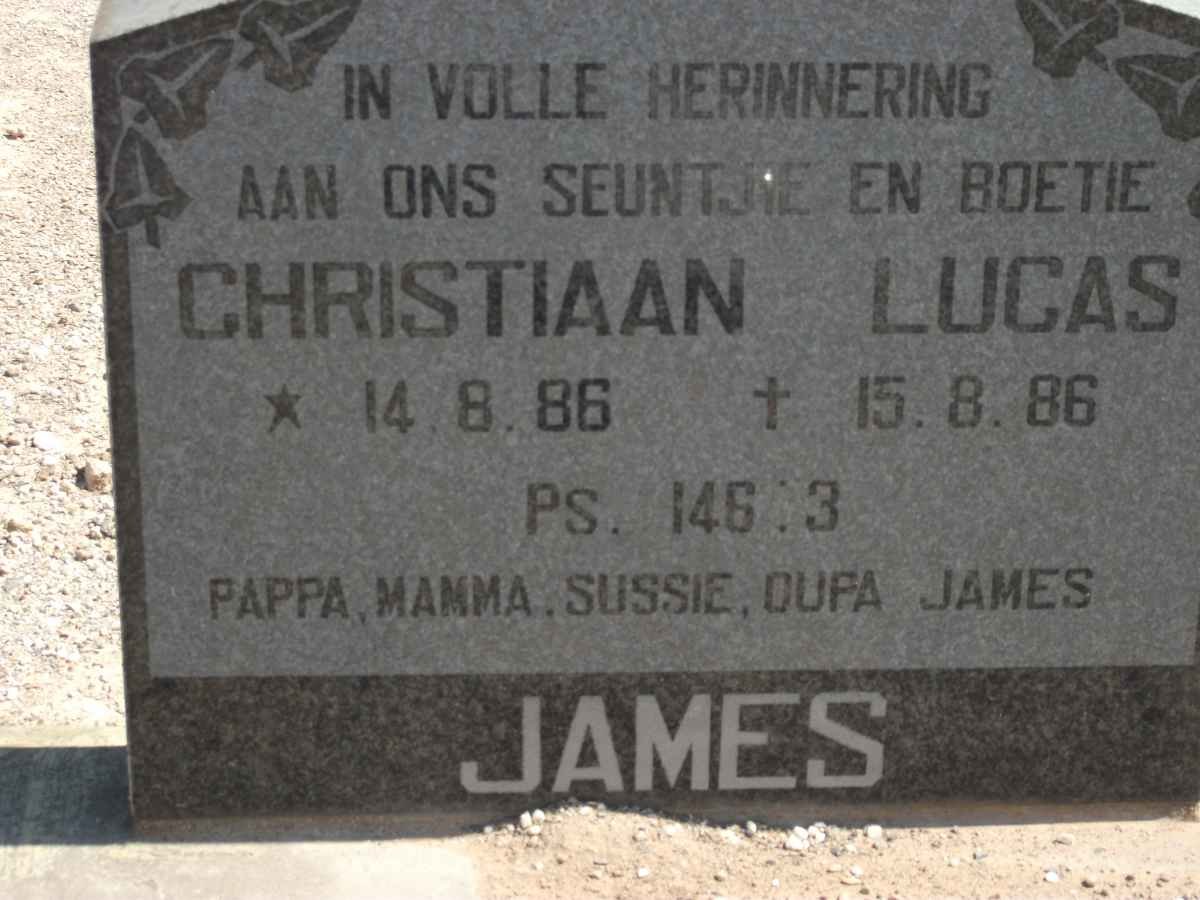 JAMES Christiaan Lucas 1986-1986