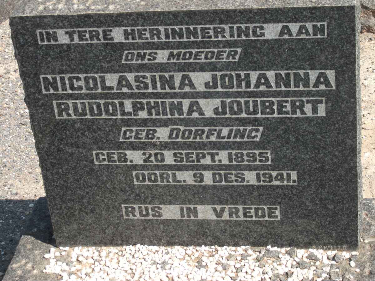 JOUBERT Nicolasina Johanna Rudolphina nee DORFLING 1895-1941