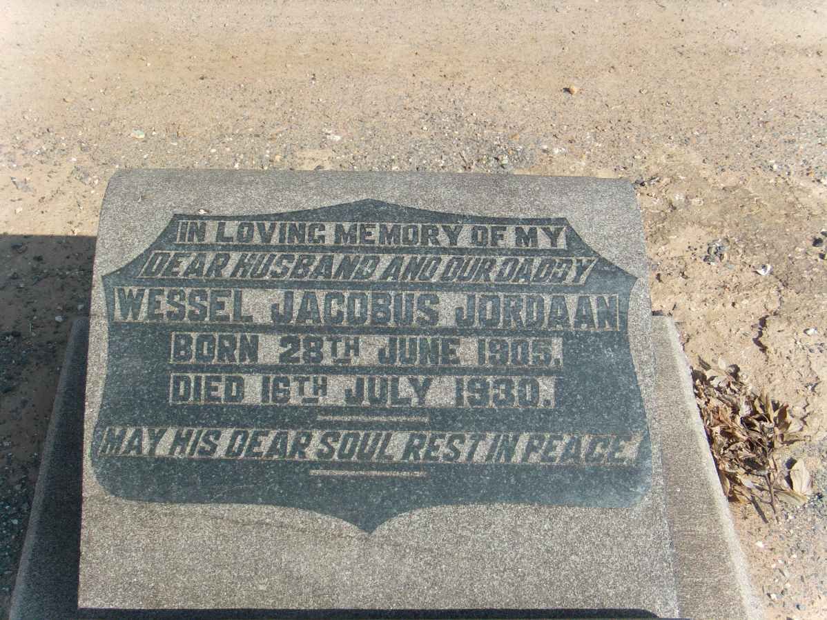 JORDAAN Wessel Jacobus 1905-1930