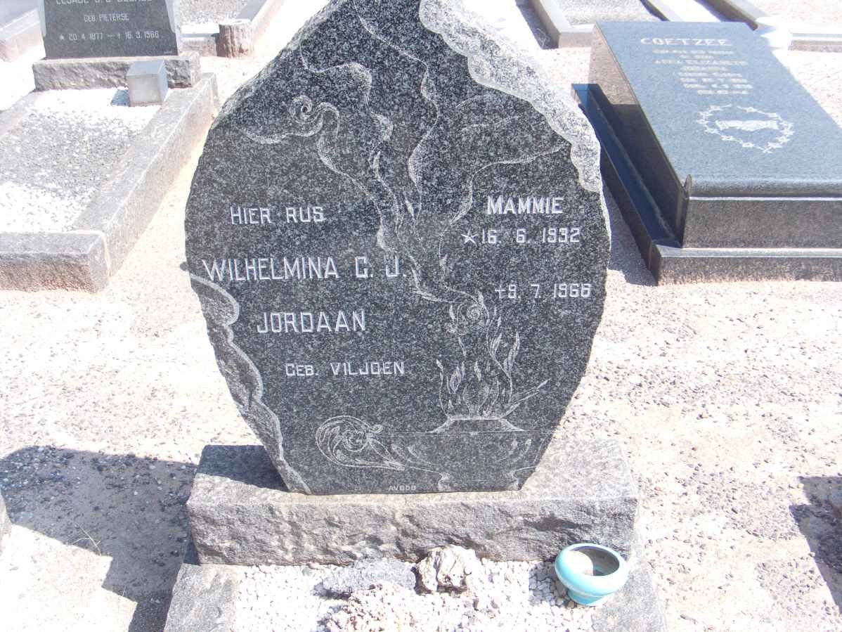 JORDAAN Wilhelmina C.J. nee VILJOEN 1932-196?