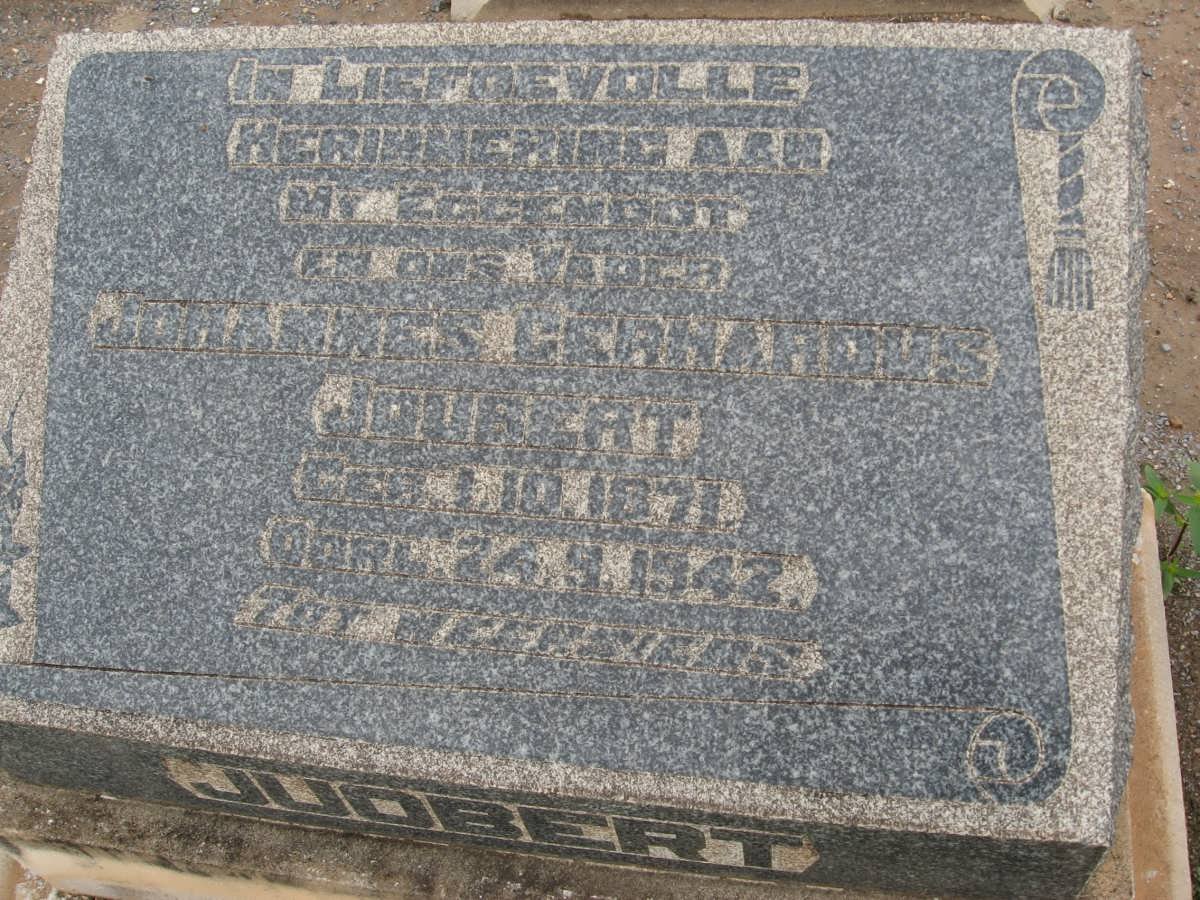 JOUBERT Johannes Gerhardus 1871-1942