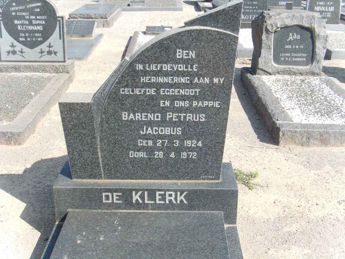 KLERK Barend Petrus Jacobus, de 1924-1972