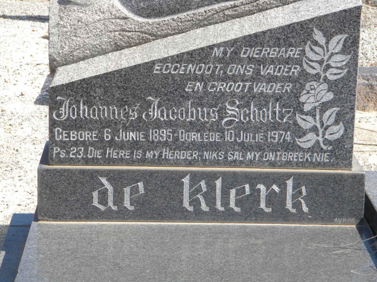 KLERK Johannes Jacobus Scholtz, de 1895-1974