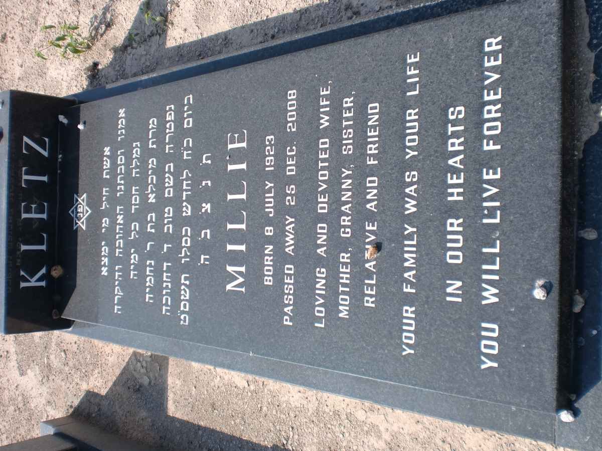 KLETZ Millie 1923-2008