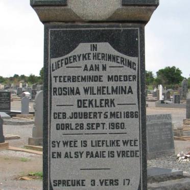 KLERK Cornelius Willem, de 1886-1939 &amp; Rosina Wilhelmina JOUBERT 1886-1960