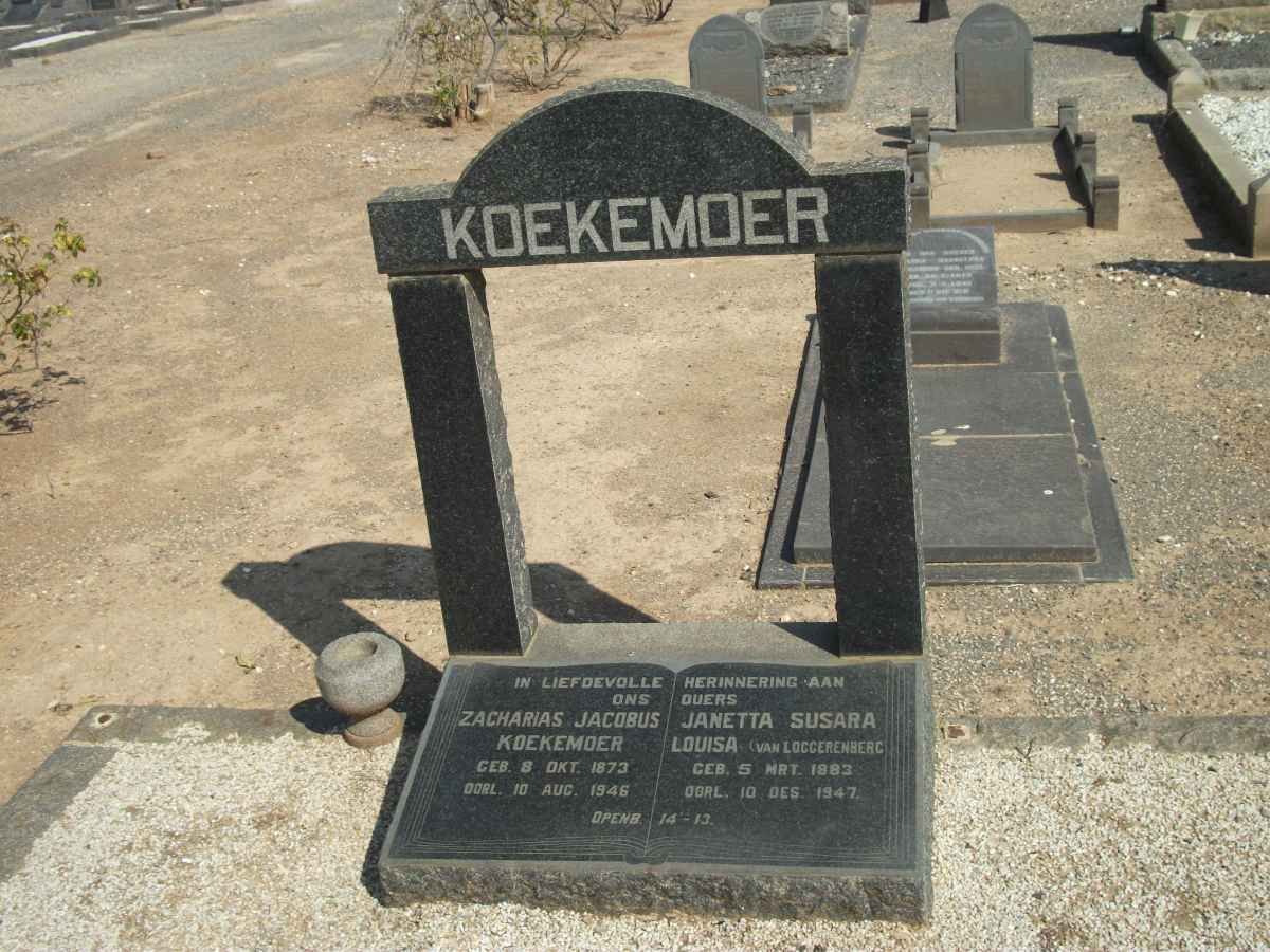 KOEKEMOER Zacharias Jacobus 1873-1946 &amp; Janetta Susara Louisa VAN LOGGERENBERG 1883-1947