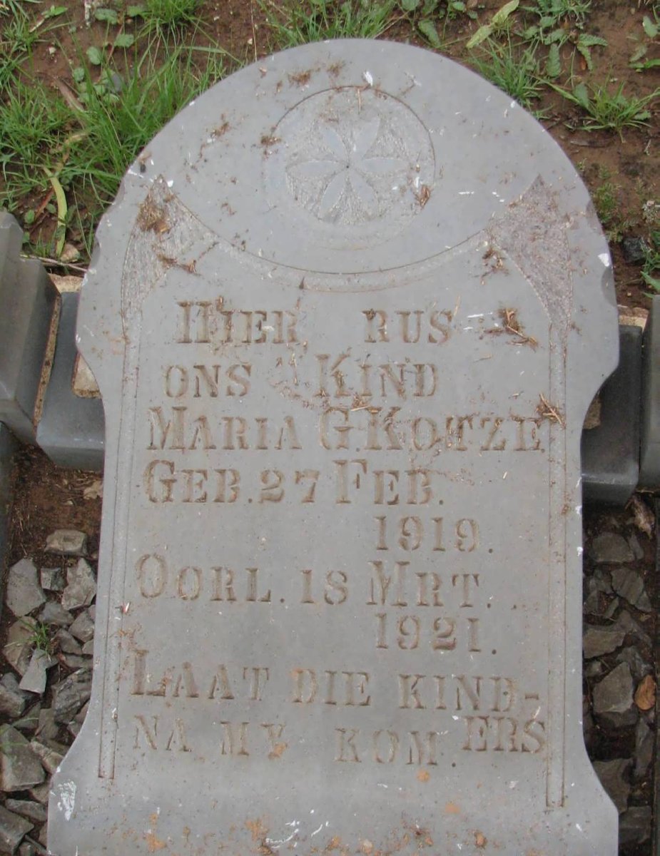 KOTZE Maria Gloudina 1919-1921