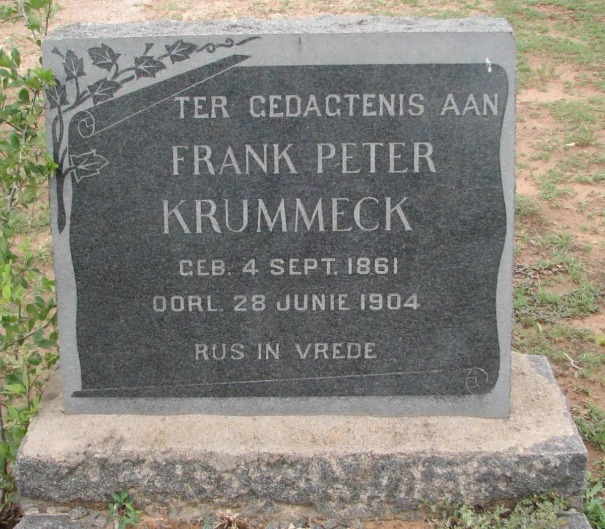 KRUMMECK Frank Peter 1861-1904