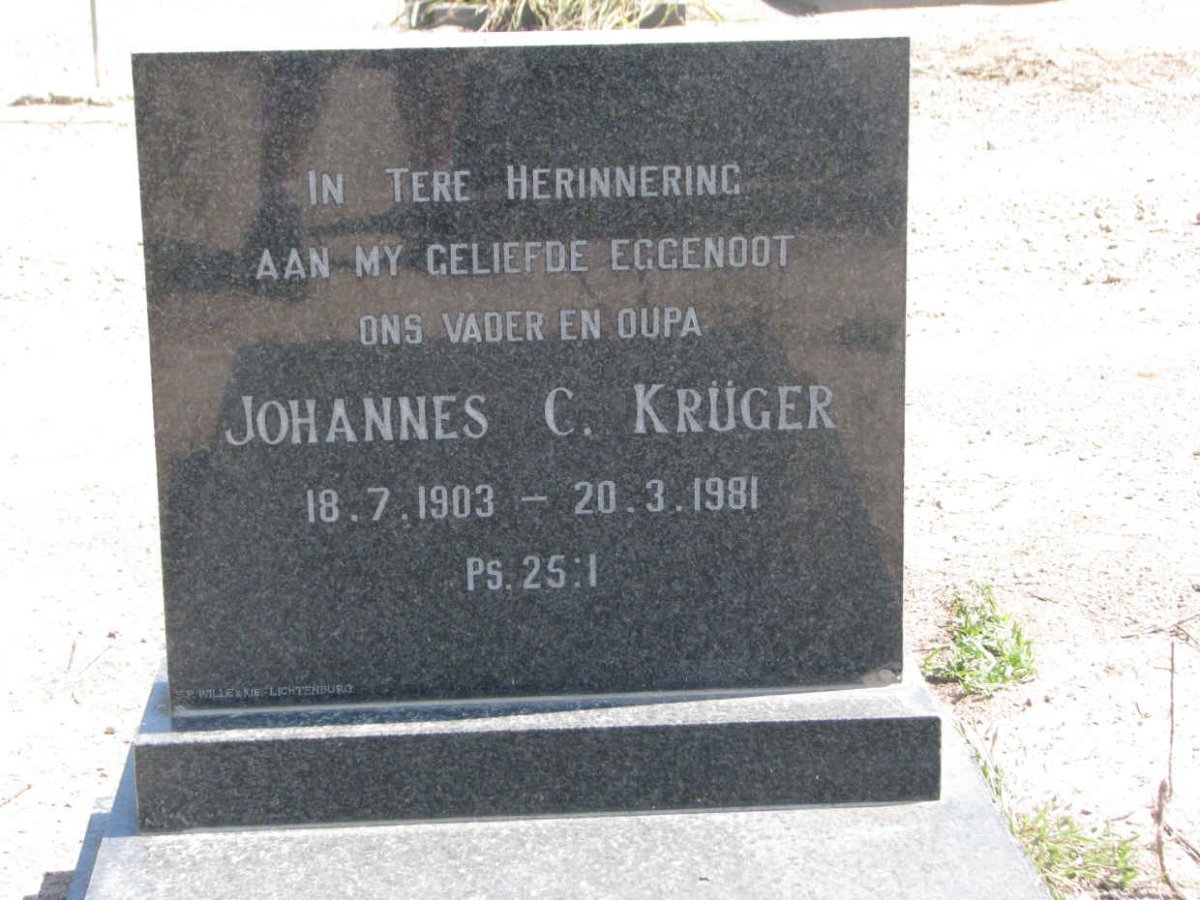 KRÜGER Johannes C. 1903-1981