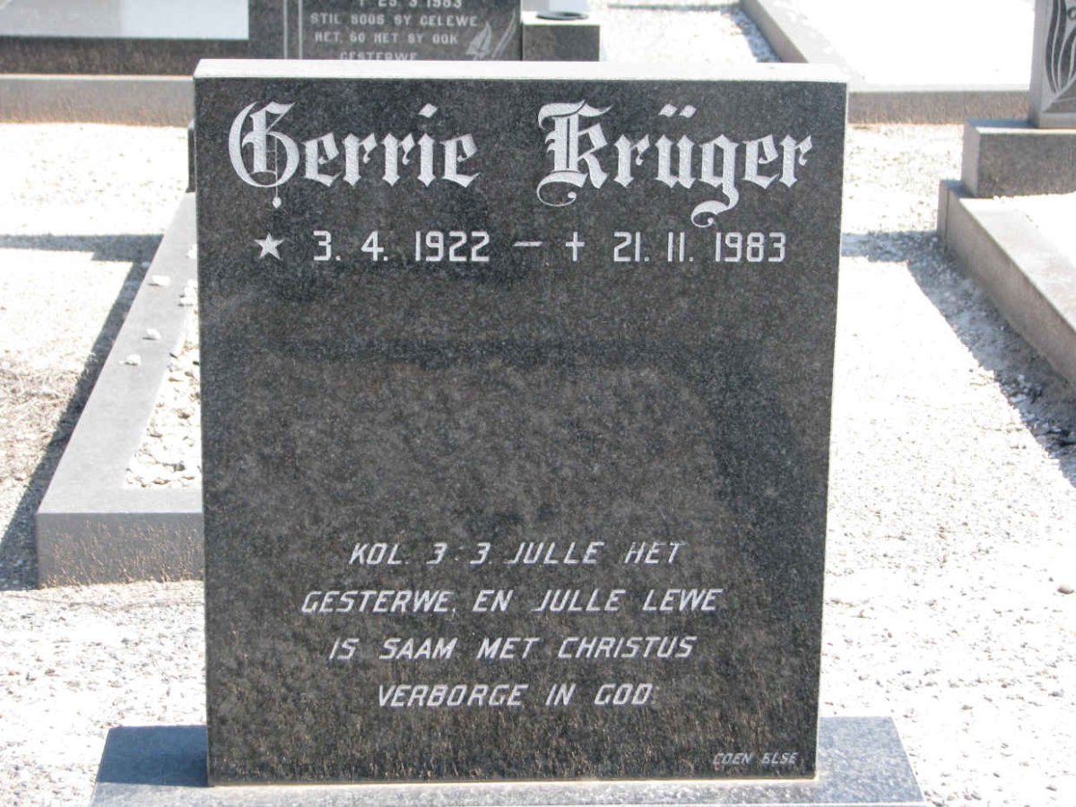 KRÜGER Gerrie 1922-1983