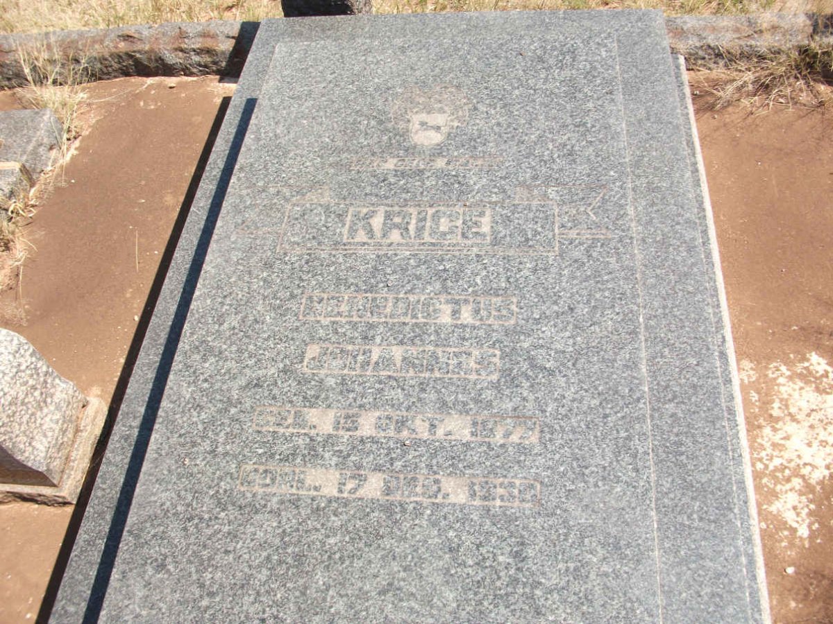 KRIGE Benedictus Johannes 1877-1930