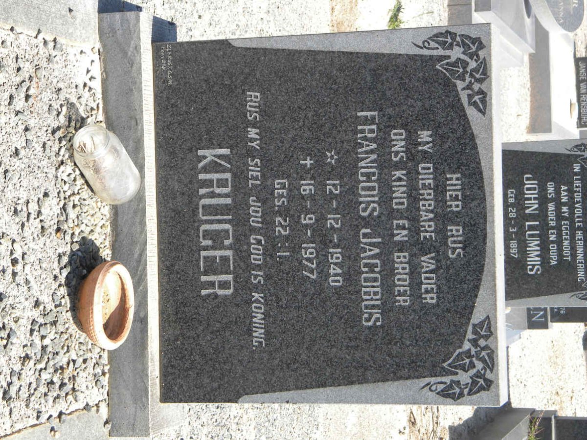KRUGER Francois Jacobus 1940-1977