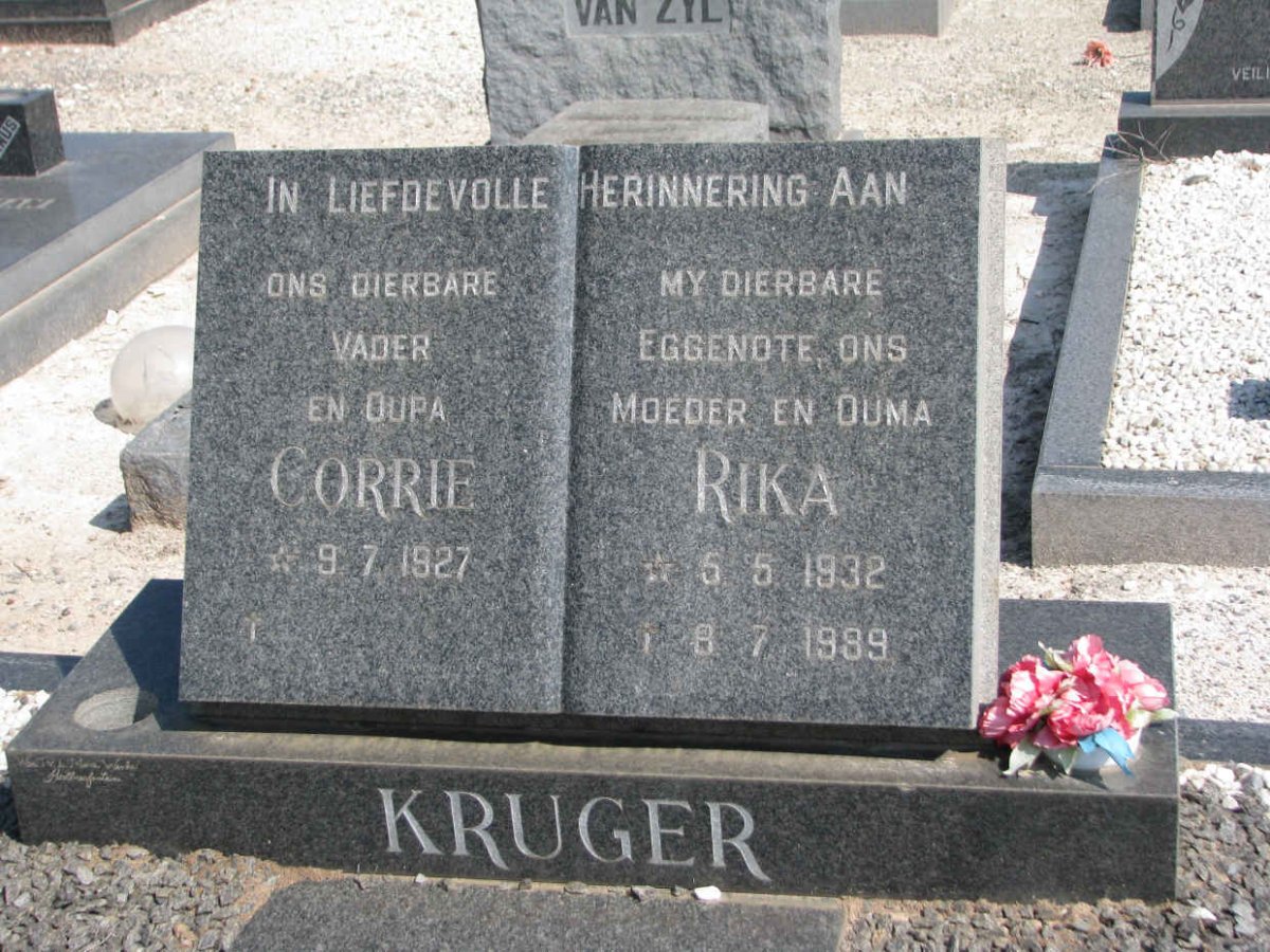 KRUGER Corrie 1927- &amp; Rika 1932-1989